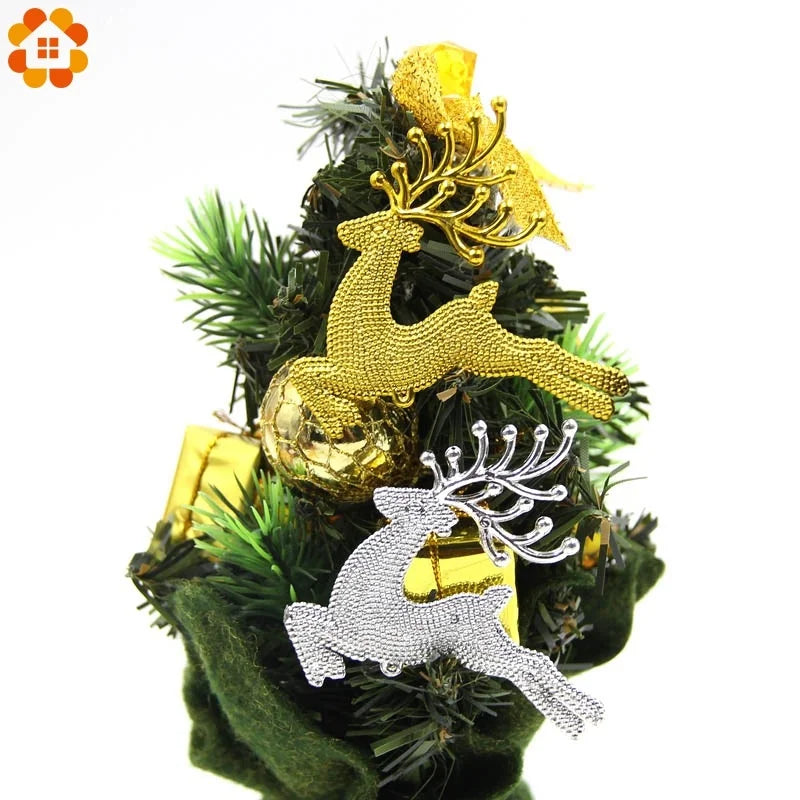Ornament Collection - Gold & Silver Cute Elk Christmas Tree Pendant Ornaments