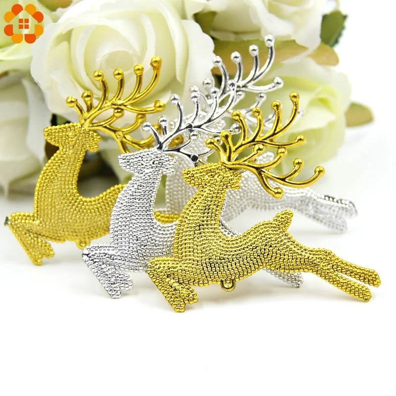 Ornament Collection - Gold & Silver Cute Elk Christmas Tree Pendant Ornaments