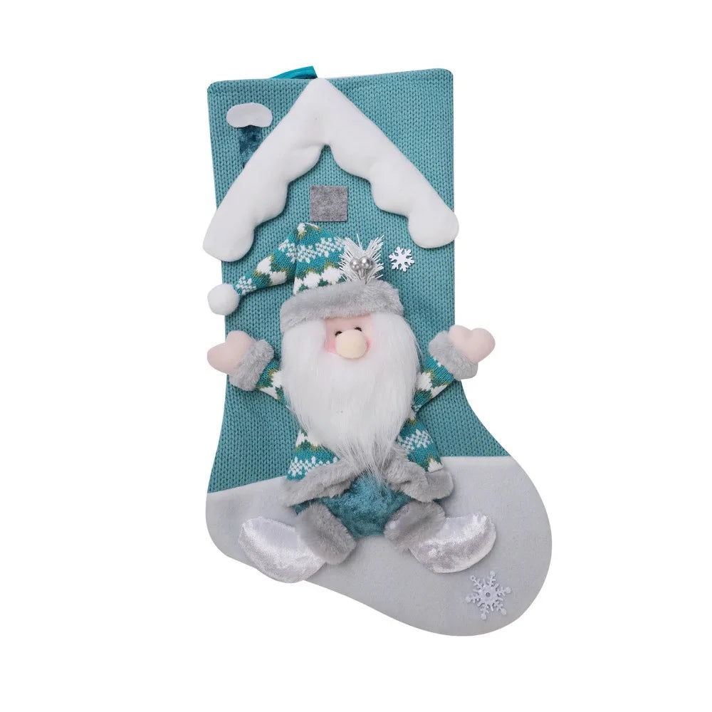 Christmas Stocking Collection - Large Colourful Christmas Stocking – 47×25cm Holiday Hanging Gift Sock (Pink, Green, Blue, Gold)