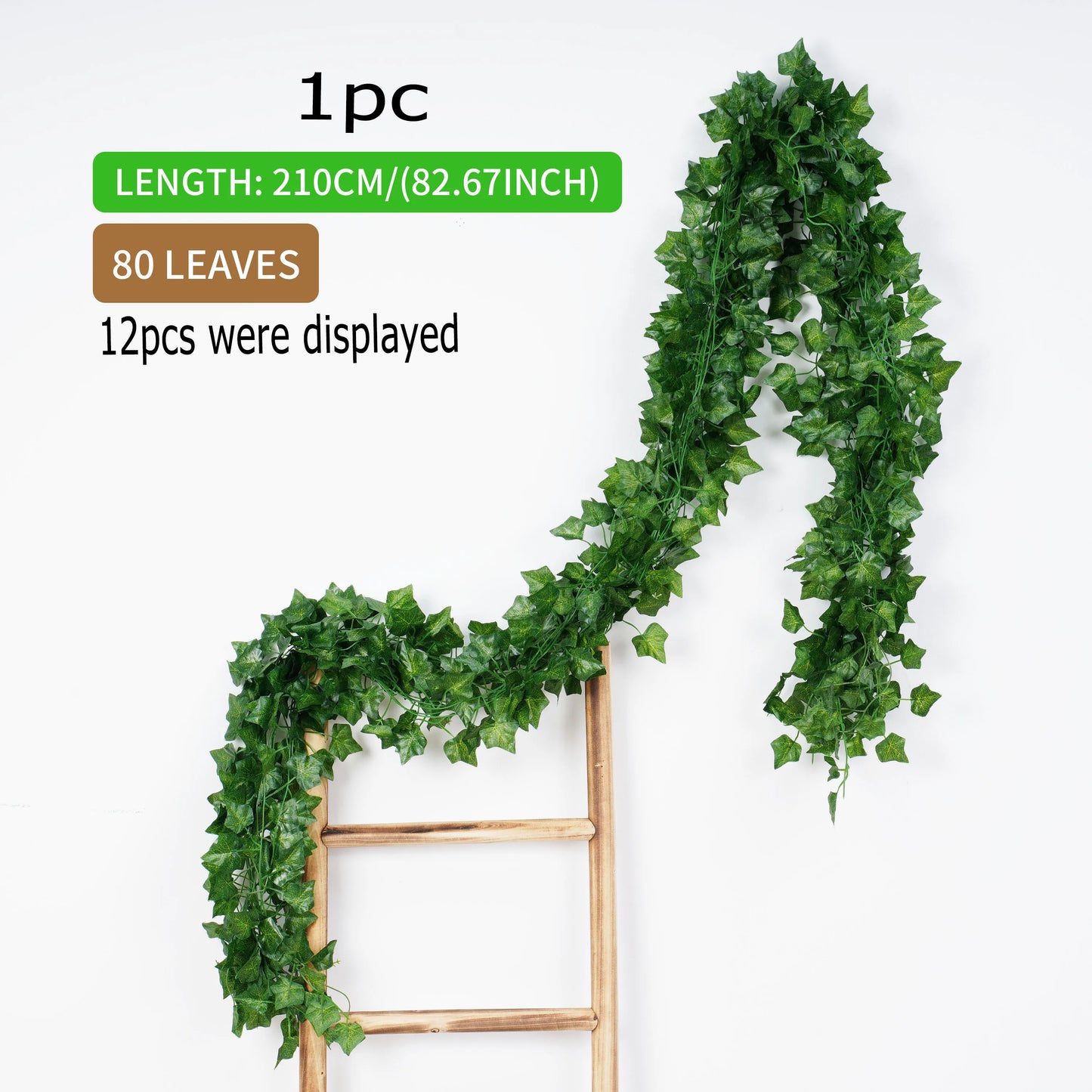 Garland Collection - Green Silk Artificial Hanging Christmas Garland