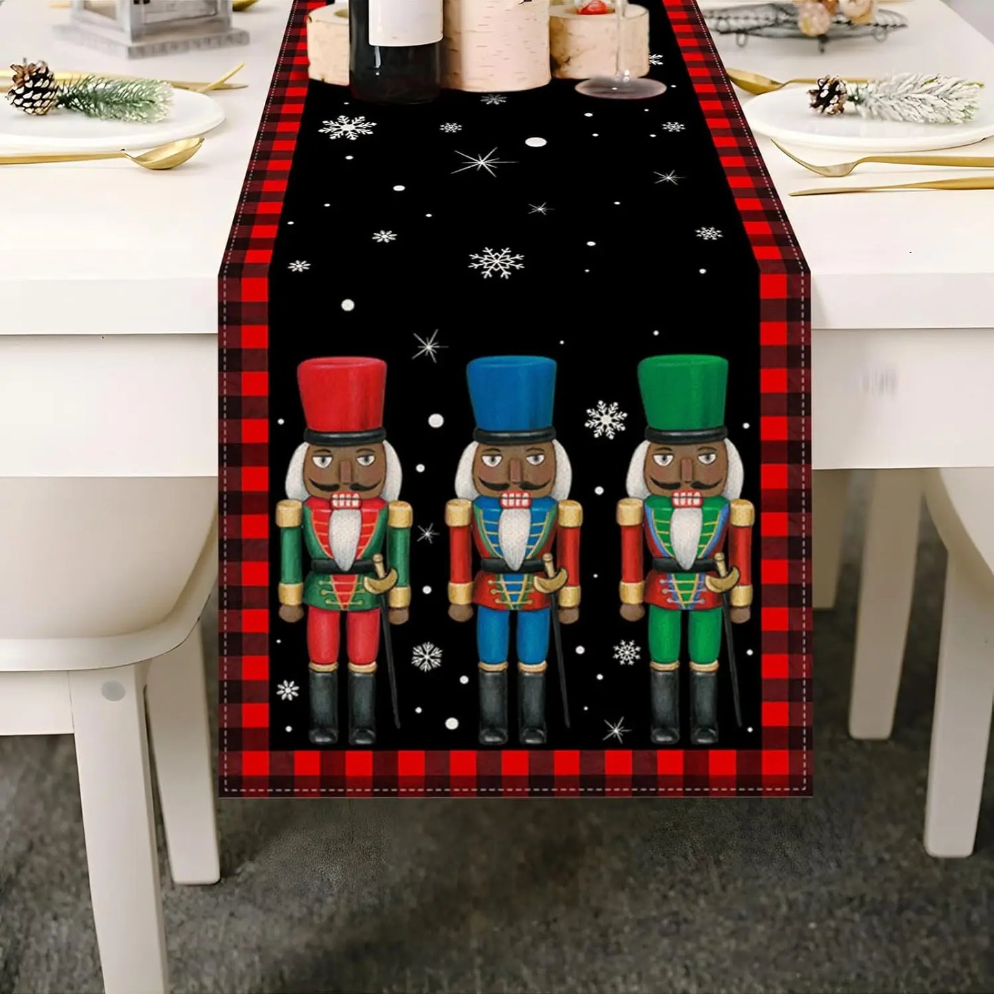 Table Runner Collection - Christmas Nutcrackers Linen Table Runners