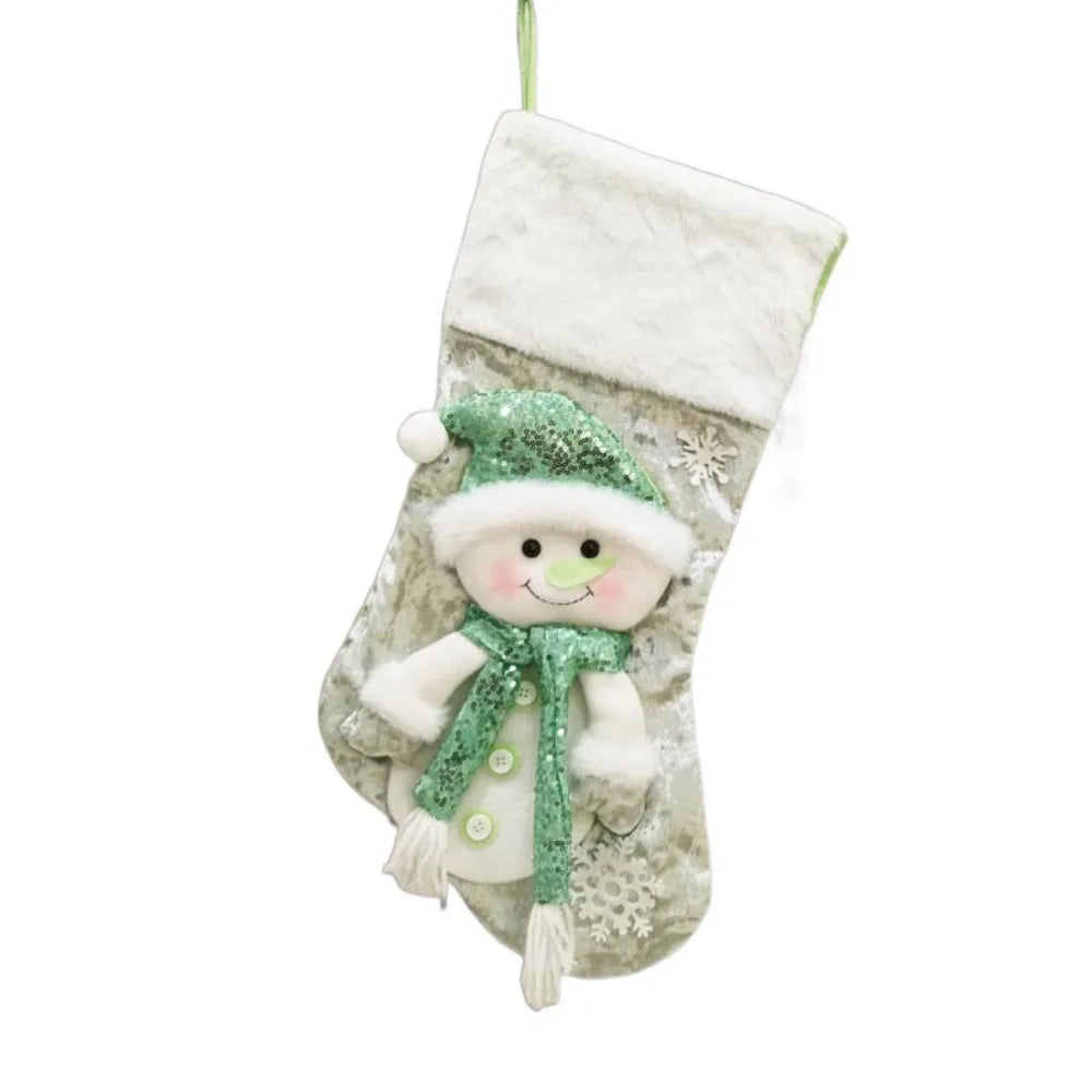 Christmas Stocking Collection - Large Colourful Christmas Stocking – 47×25cm Holiday Hanging Gift Sock (Pink, Green, Blue, Gold)