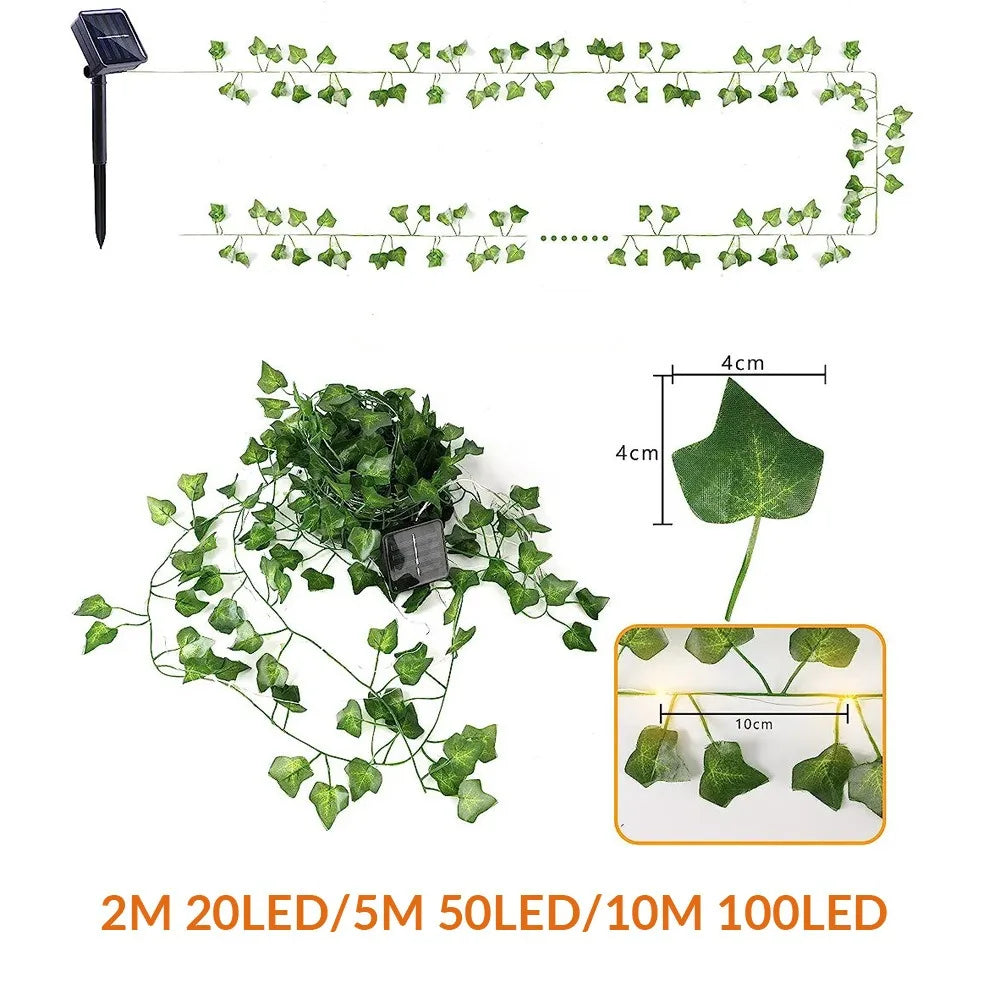 Garland Collection - USB Battery Powered Green Leaf String Lights