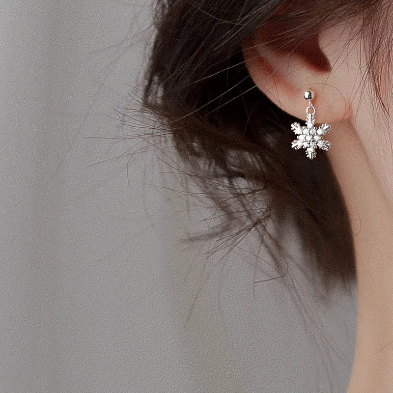 Jewellery Collection - New Red Bow Knot Snowflakes Drop Earring