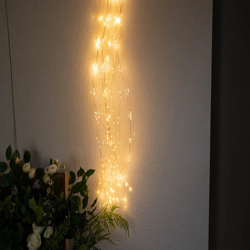 LED Waterfall Branch Lights – Battery Operated Christmas Garland (2M, 100 LEDs)