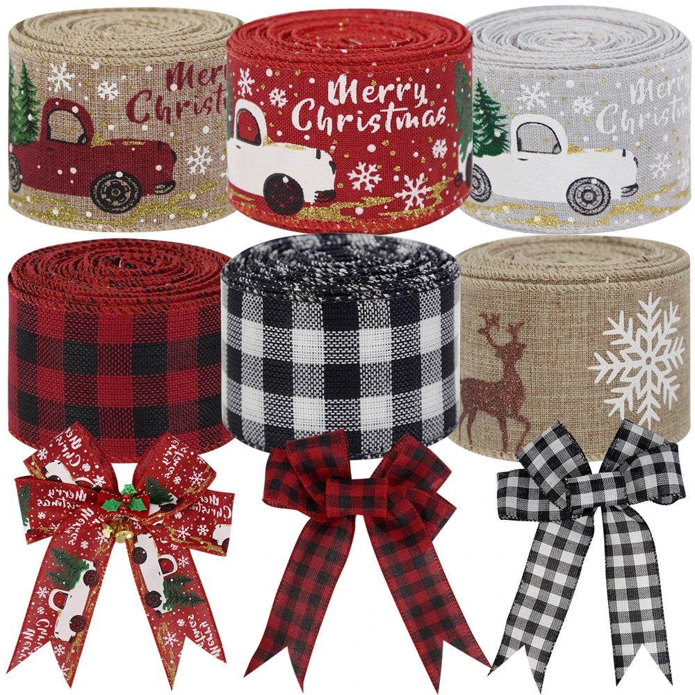 Ribbon & Bow Collection - Christmas Burlap Ribbon Roll
