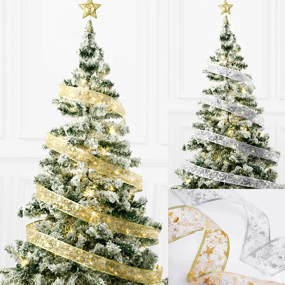 Illuminate Collection - Double Layer Fairy Lights Strings Christmas Ribbon Bows