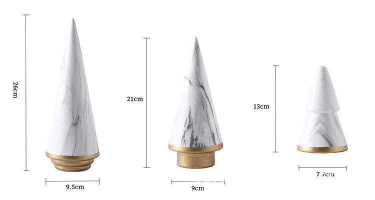 Nordic Ceramic Christmas Tree Ornament – Minimalist Black & White Décor