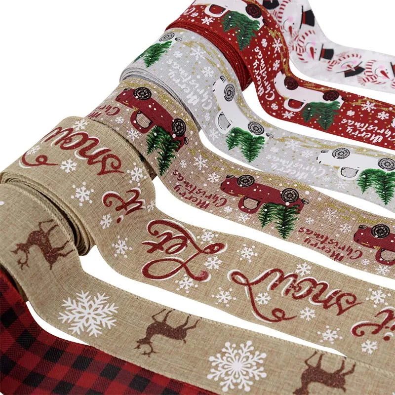 Ribbon & Bow Collection - Christmas Burlap Ribbon Roll