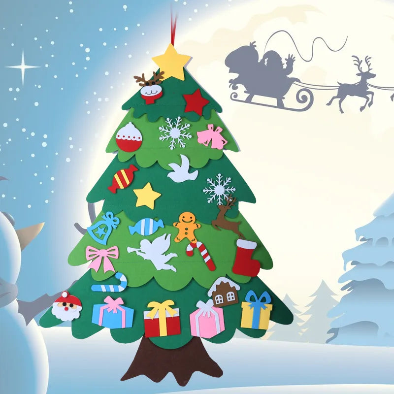 DIY Felt Christmas Tree – Kids Wall Hanging Decoration Set