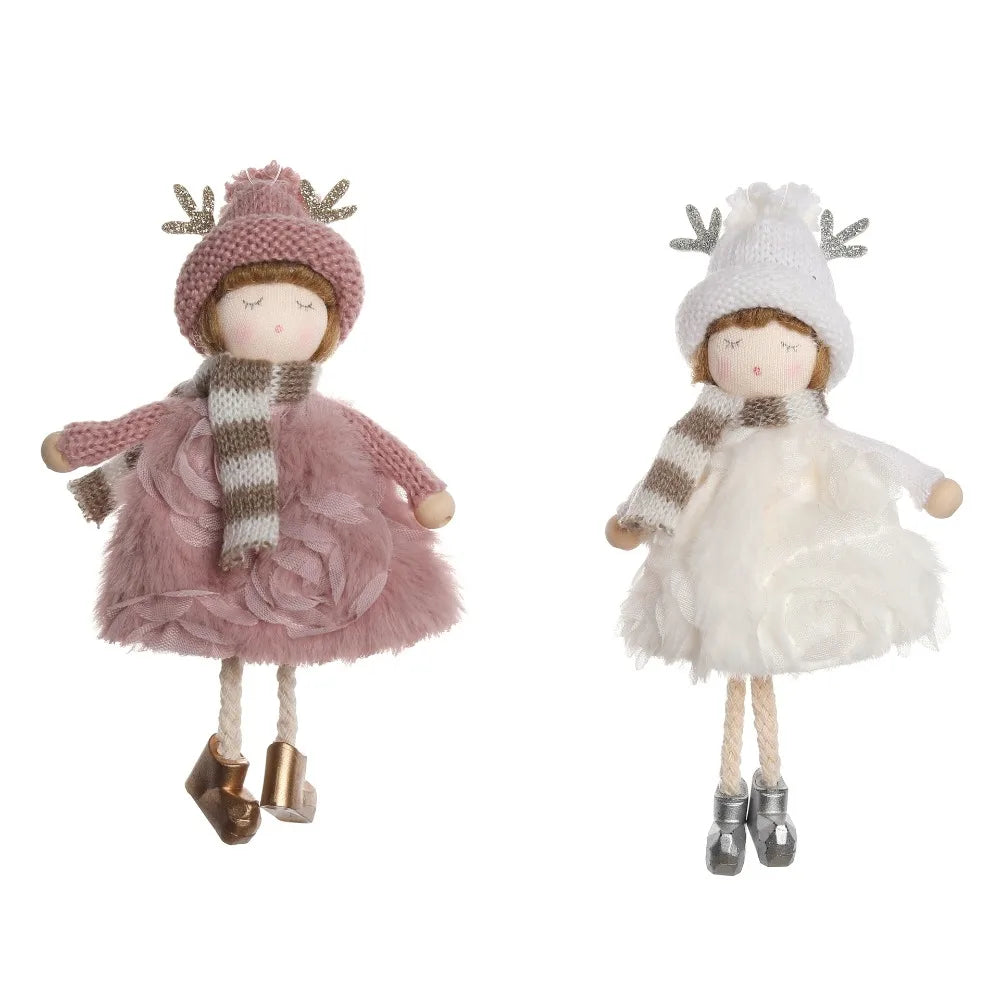 Ornament Collection - Plush Angel Christmas Ornament – Soft Velvet Hanging Angel Doll Decoration