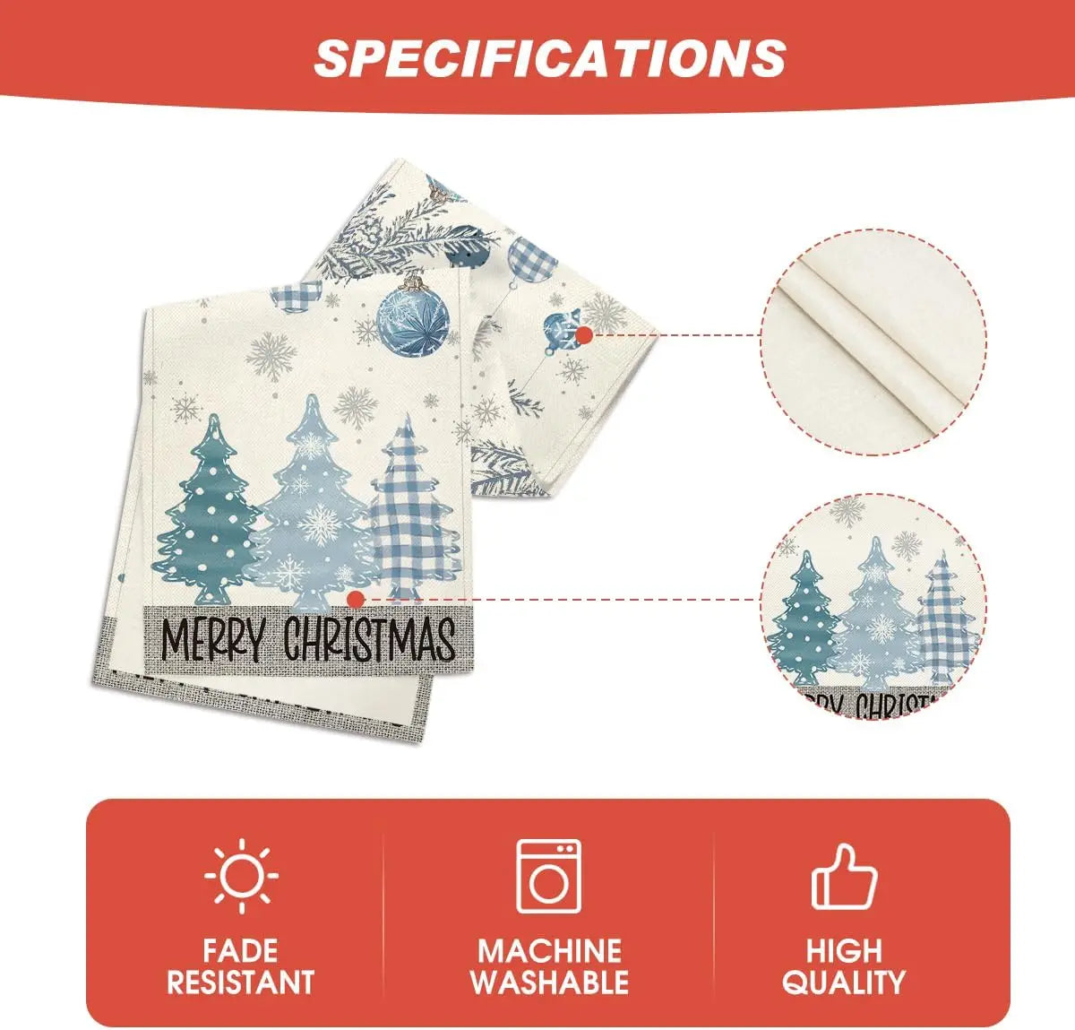 Table Runner Collection - Christmas Pine Trees Linen Table Runners