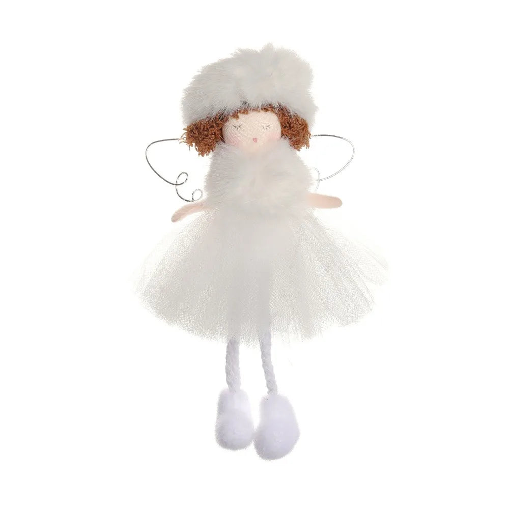 Ornament Collection - Plush Angel Christmas Ornament – Soft Velvet Hanging Angel Doll Decoration