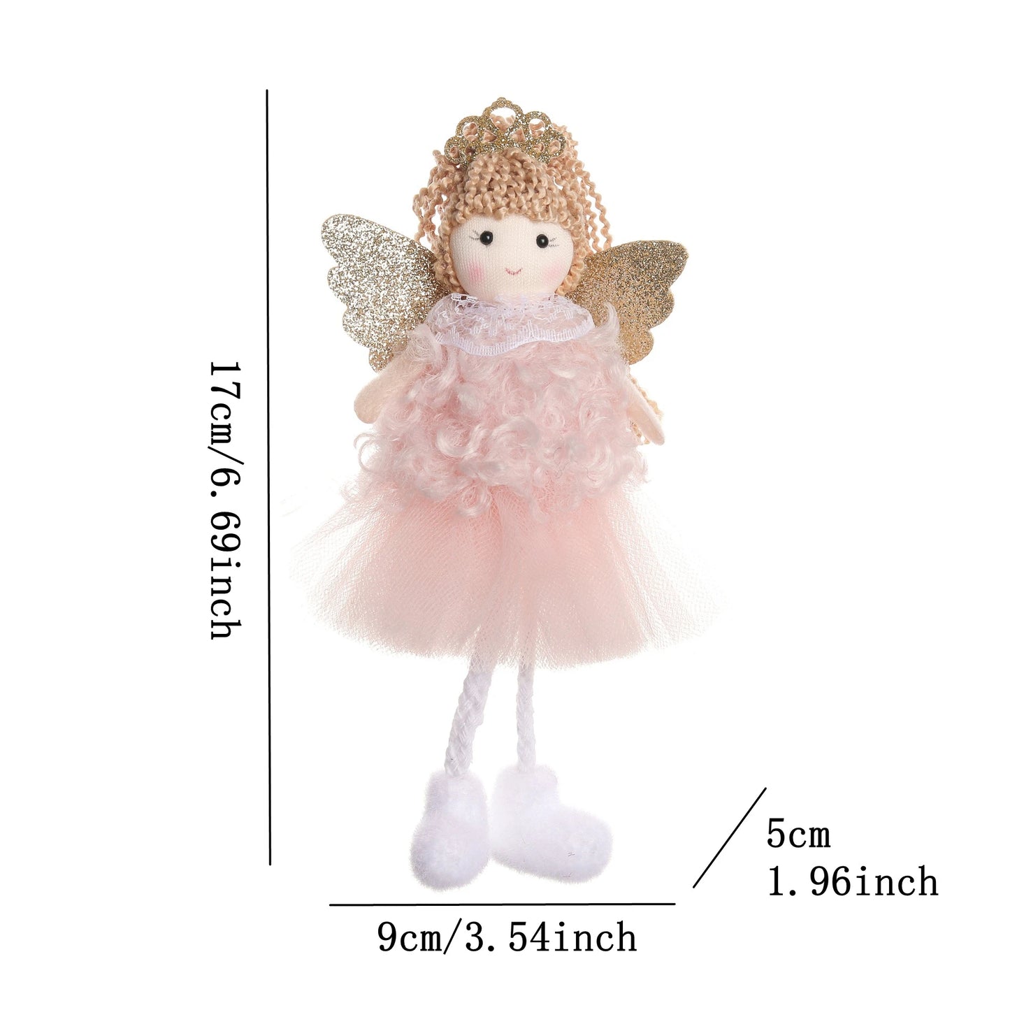 Ornament Collection - Plush Angel Christmas Ornament – Soft Velvet Hanging Angel Doll Decoration