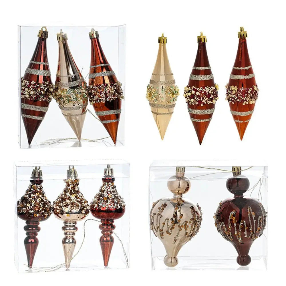 Ornament Collection - Christmas Ball Pendants Set – Plastic Hanging Tree Ornaments Box (Festive Baubles Decor)
