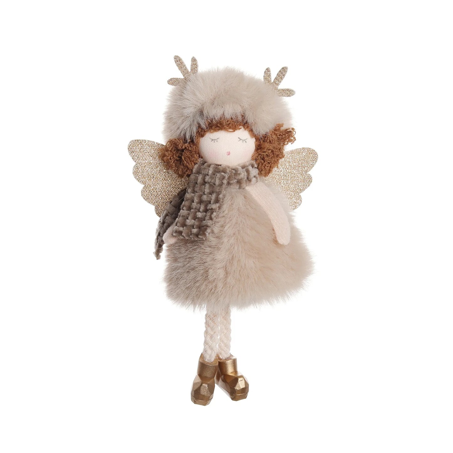 Ornament Collection - Plush Angel Christmas Ornament – Soft Velvet Hanging Angel Doll Decoration