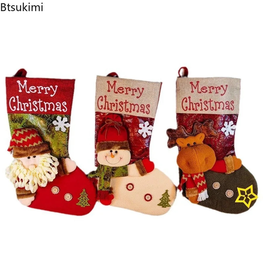 Christmas Stocking Collection - 47cm Cartoon Christmas Stocking | Plush Xmas Hanging Decoration