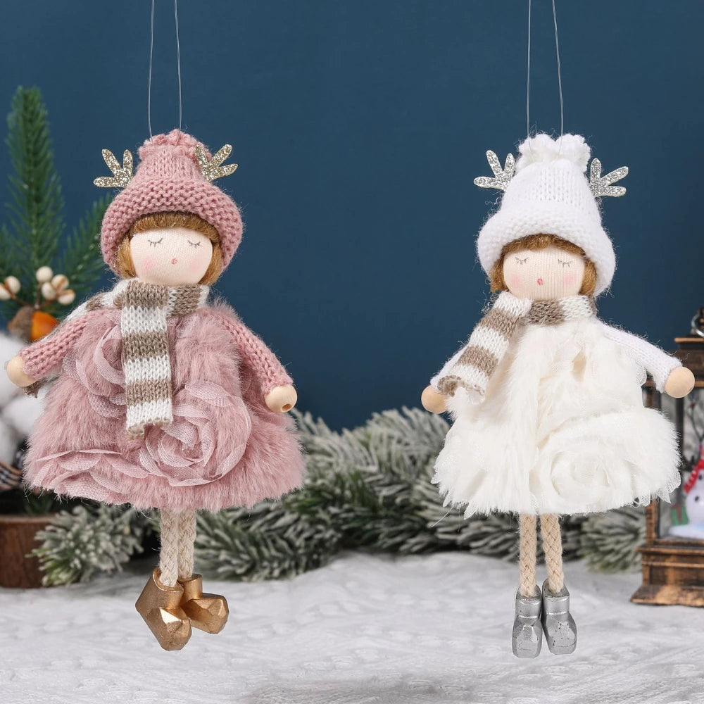 Ornament Collection - Plush Angel Christmas Ornament – Soft Velvet Hanging Angel Doll Decoration