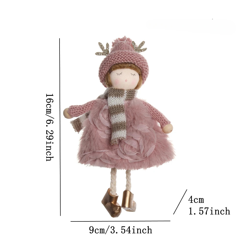 Ornament Collection - Plush Angel Christmas Ornament – Soft Velvet Hanging Angel Doll Decoration