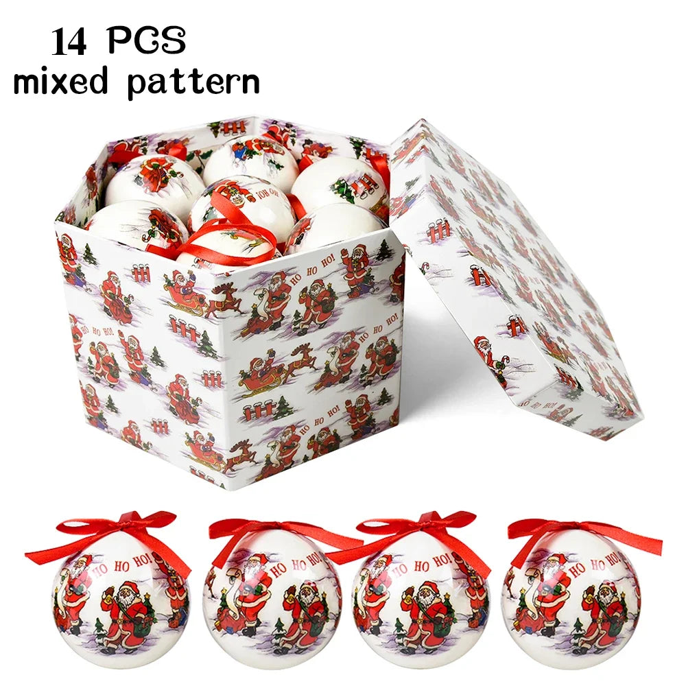 14pcs Christmas Mirror Ball Ornaments – Bright Hanging Decoration Ball Set