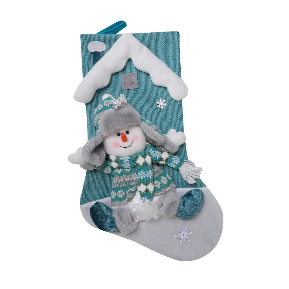 Christmas Stocking Collection - Large Colourful Christmas Stocking – 47×25cm Holiday Hanging Gift Sock (Pink, Green, Blue, Gold)