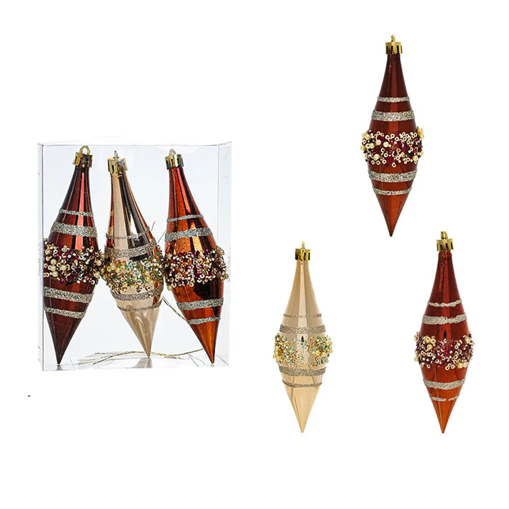 Ornament Collection - Christmas Ball Pendants Set – Plastic Hanging Tree Ornaments Box (Festive Baubles Decor)