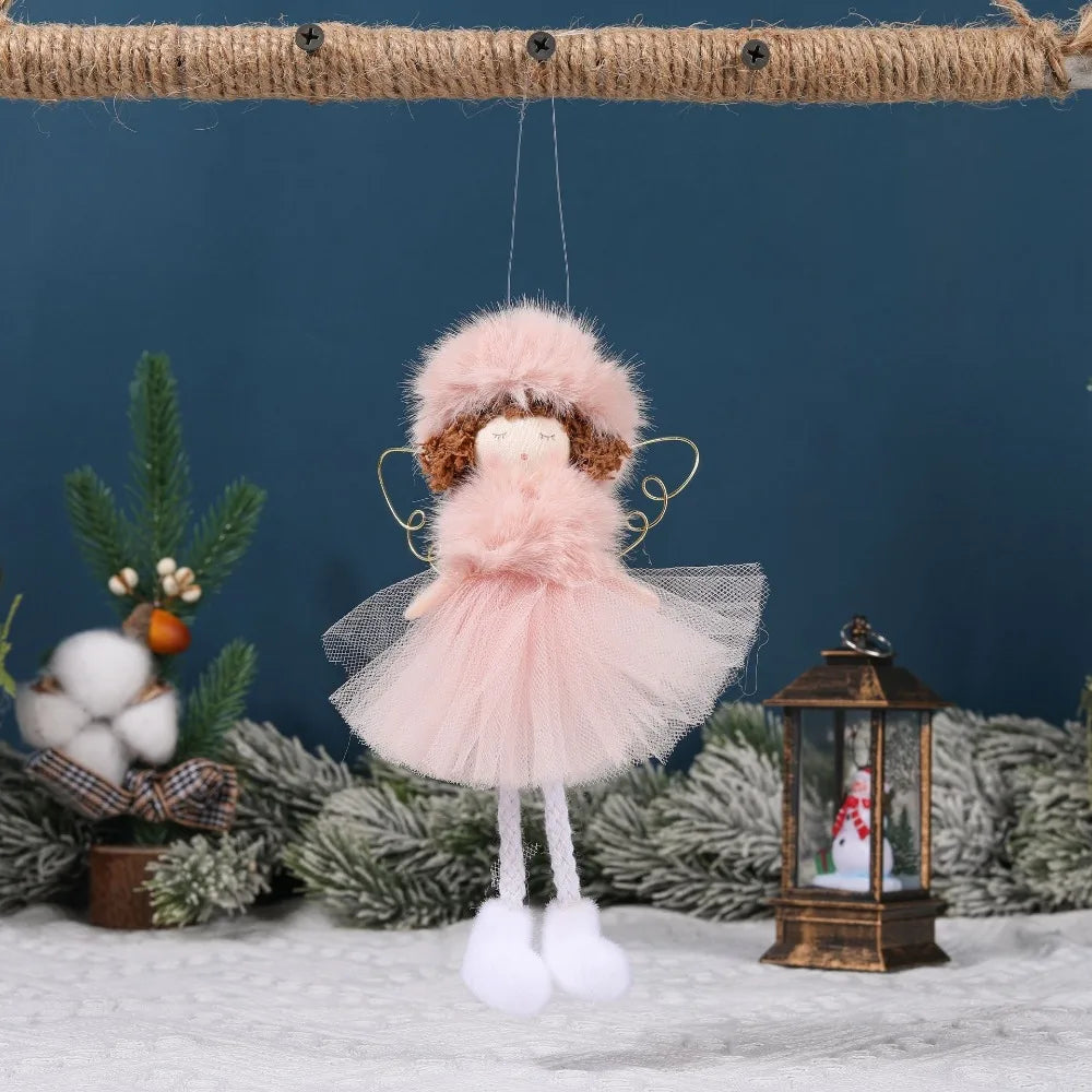 Ornament Collection - Plush Angel Christmas Ornament – Soft Velvet Hanging Angel Doll Decoration