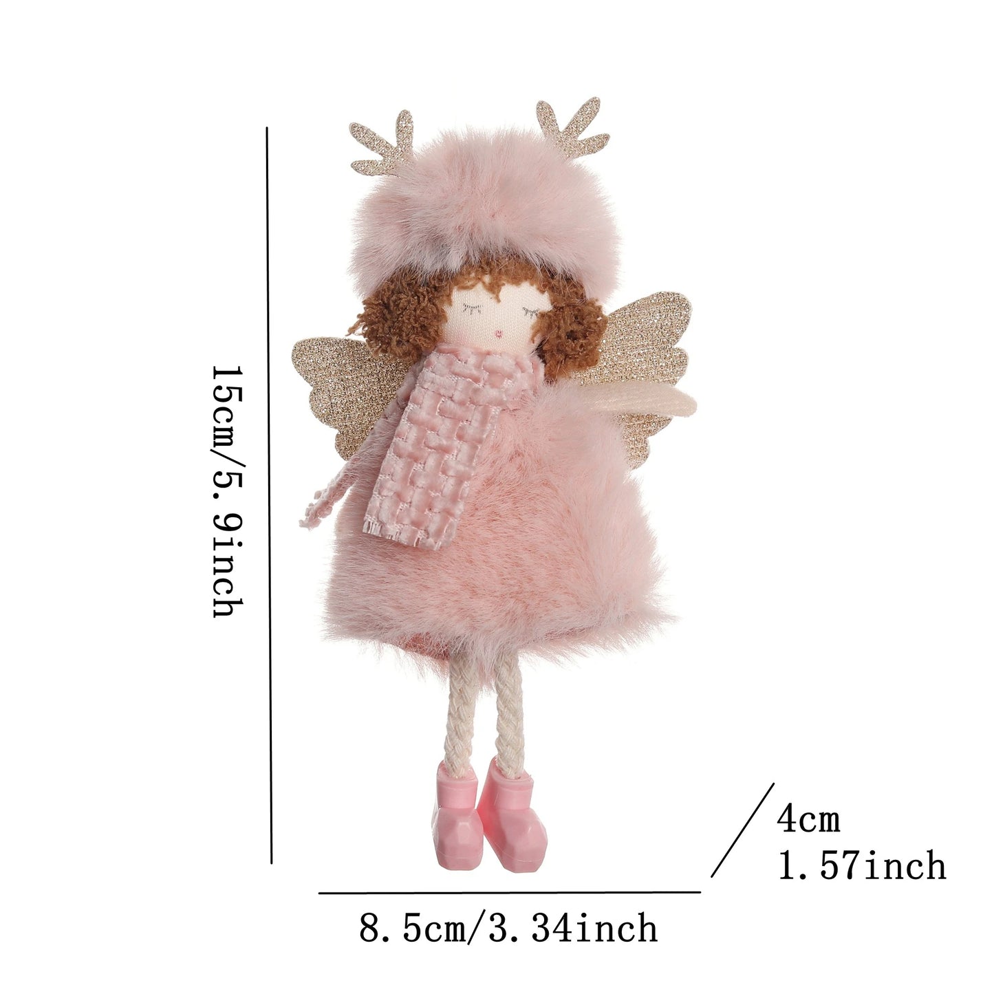 Ornament Collection - Plush Angel Christmas Ornament – Soft Velvet Hanging Angel Doll Decoration