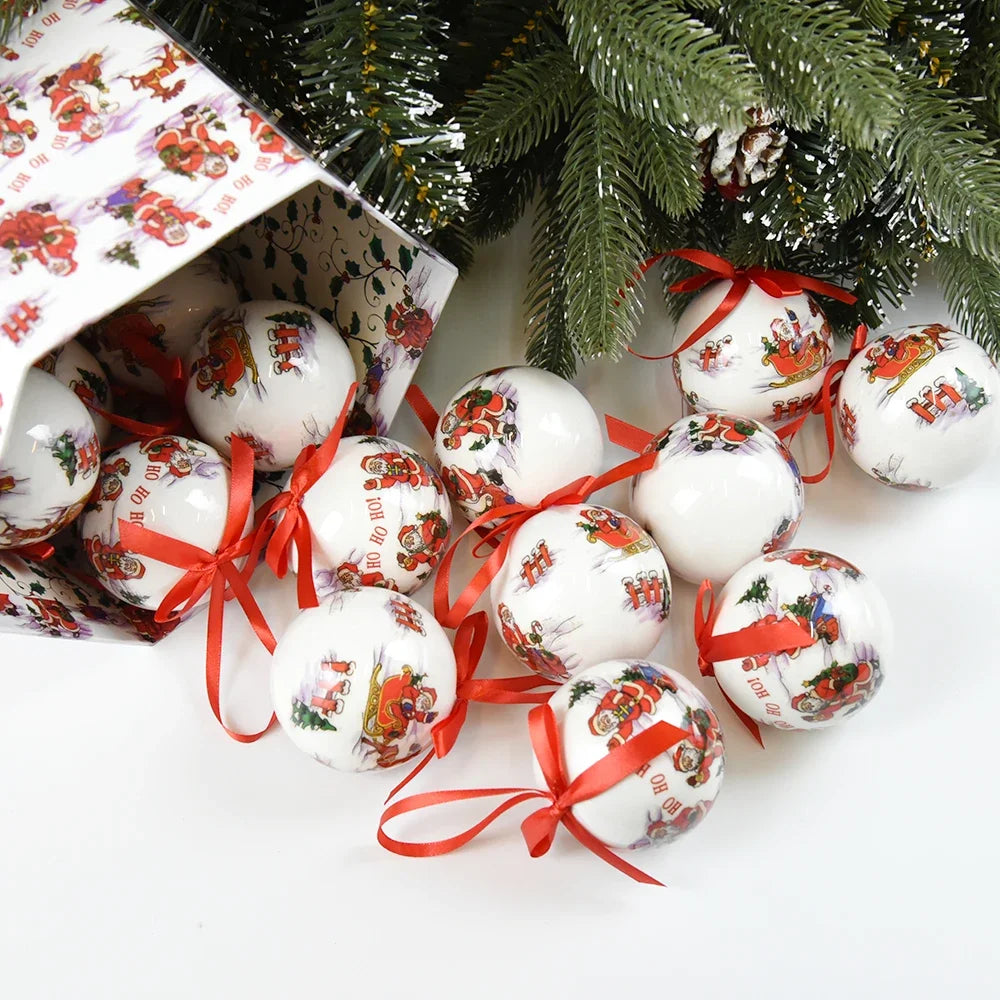 14pcs Christmas Mirror Ball Ornaments – Bright Hanging Decoration Ball Set