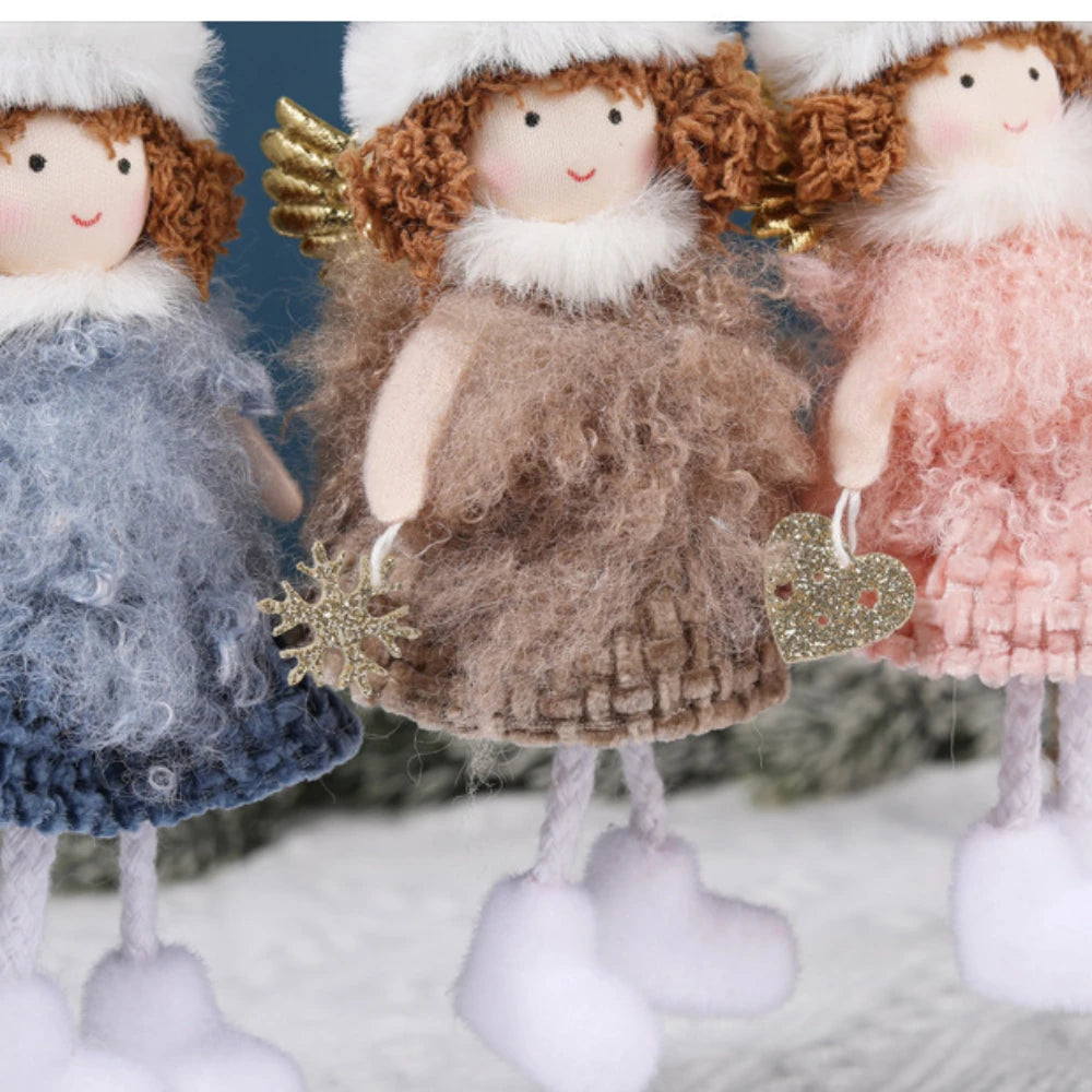 Ornament Collection - Plush Angel Christmas Ornament – Soft Velvet Hanging Angel Doll Decoration