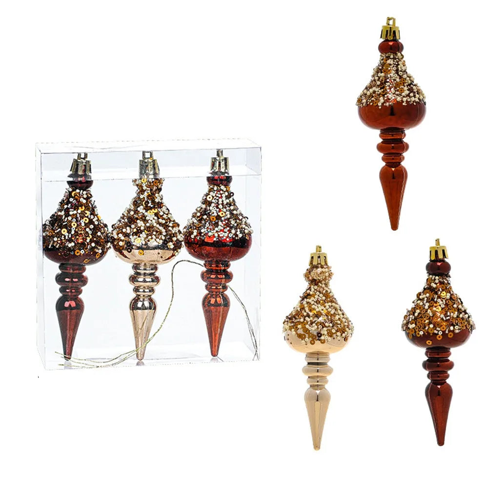 Ornament Collection - Christmas Ball Pendants Set – Plastic Hanging Tree Ornaments Box (Festive Baubles Decor)