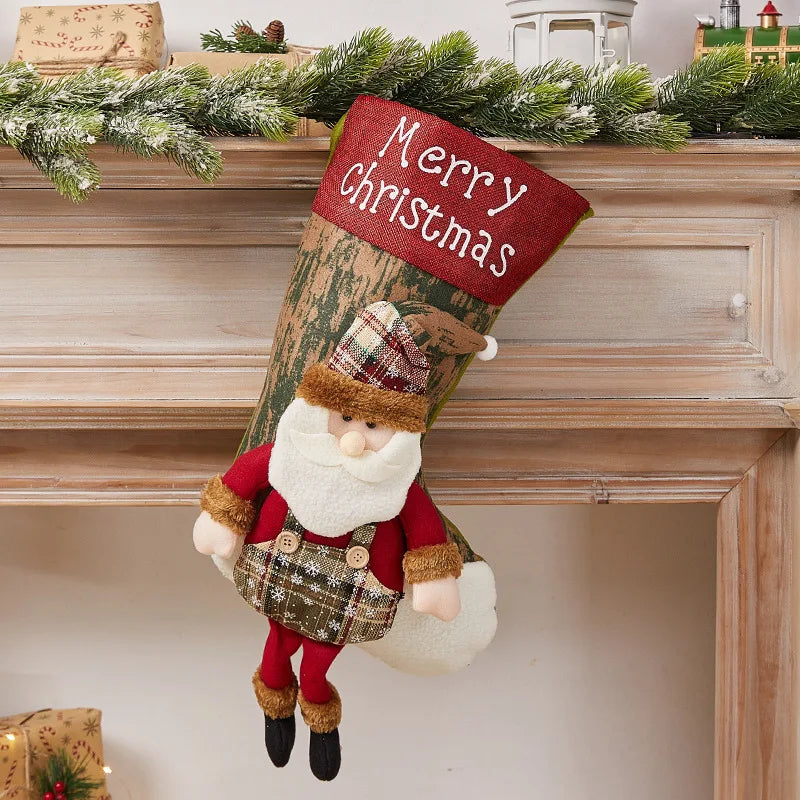 Christmas Stocking Collection - Classic Christmas Stocking Decoration | Festive Holiday Gift Holder