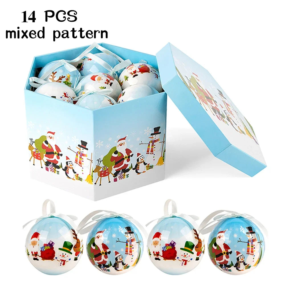 14pcs Christmas Mirror Ball Ornaments – Bright Hanging Decoration Ball Set