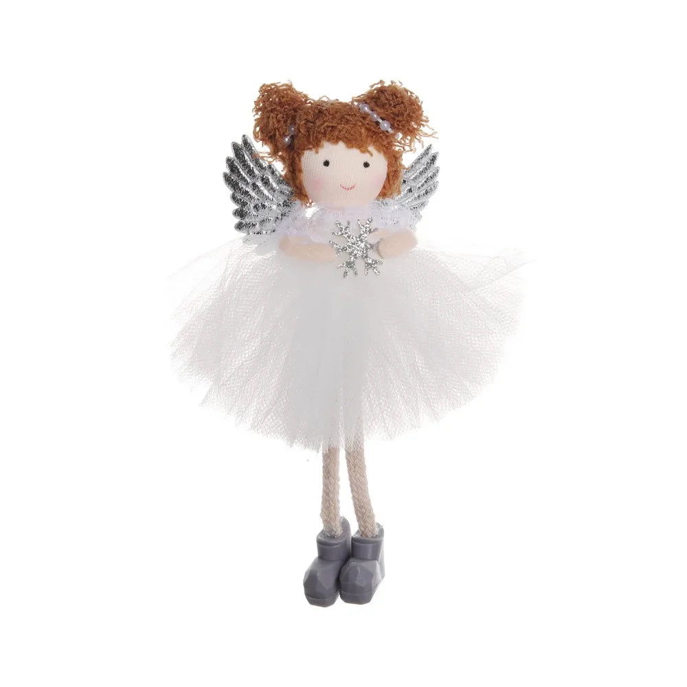 Ornament Collection - Plush Angel Christmas Ornament – Soft Velvet Hanging Angel Doll Decoration