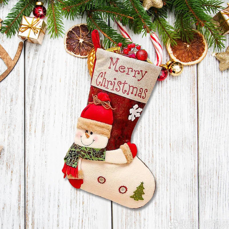 Christmas Stocking Collection - 47cm Cartoon Christmas Stocking | Plush Xmas Hanging Decoration