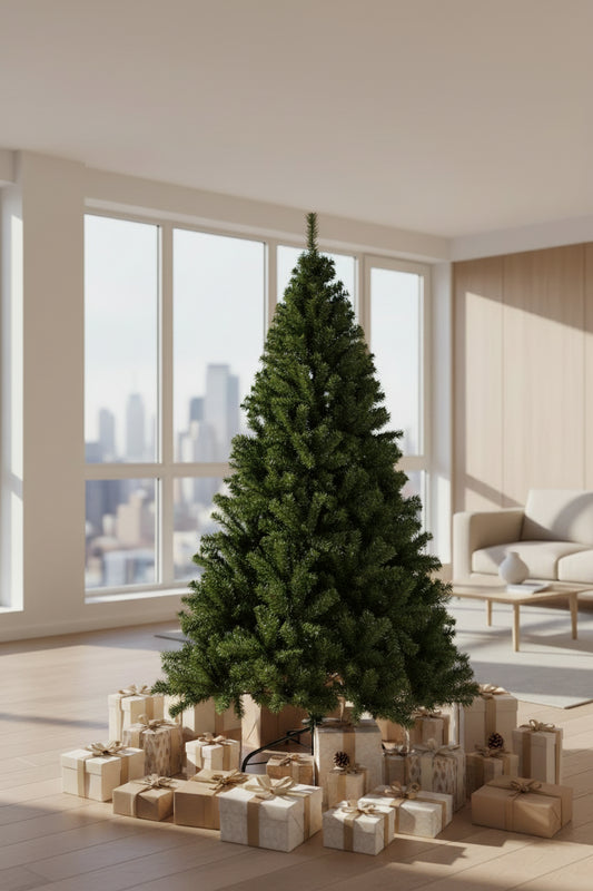 180cm Green Artificial Christmas Tree – Full PVC Holiday Decoration with Metal Stand