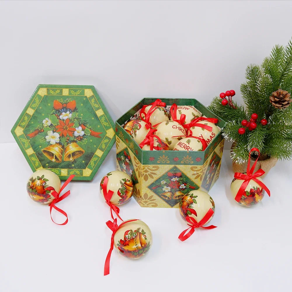 14pcs Christmas Mirror Ball Ornaments – Bright Hanging Decoration Ball Set