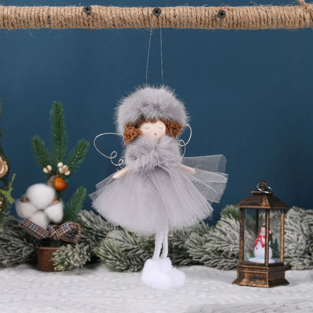 Ornament Collection - Plush Angel Christmas Ornament – Soft Velvet Hanging Angel Doll Decoration