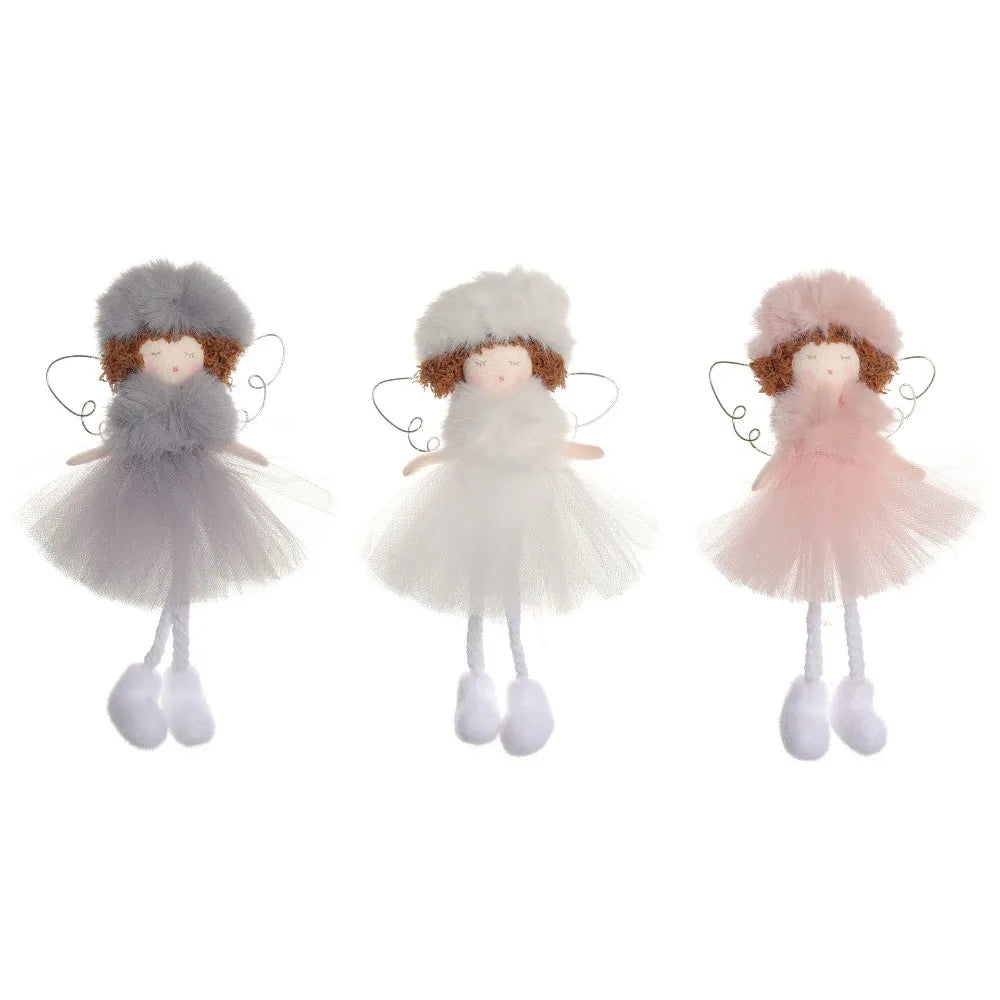 Ornament Collection - Plush Angel Christmas Ornament – Soft Velvet Hanging Angel Doll Decoration