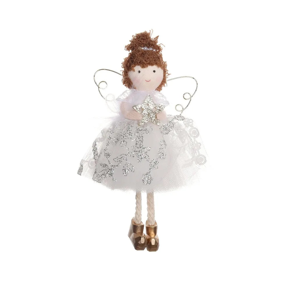 Ornament Collection - Plush Angel Christmas Ornament – Soft Velvet Hanging Angel Doll Decoration