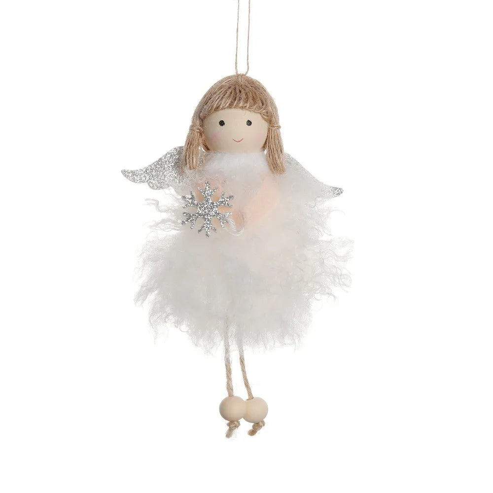 Ornament Collection - Plush Angel Christmas Ornament – Soft Velvet Hanging Angel Doll Decoration