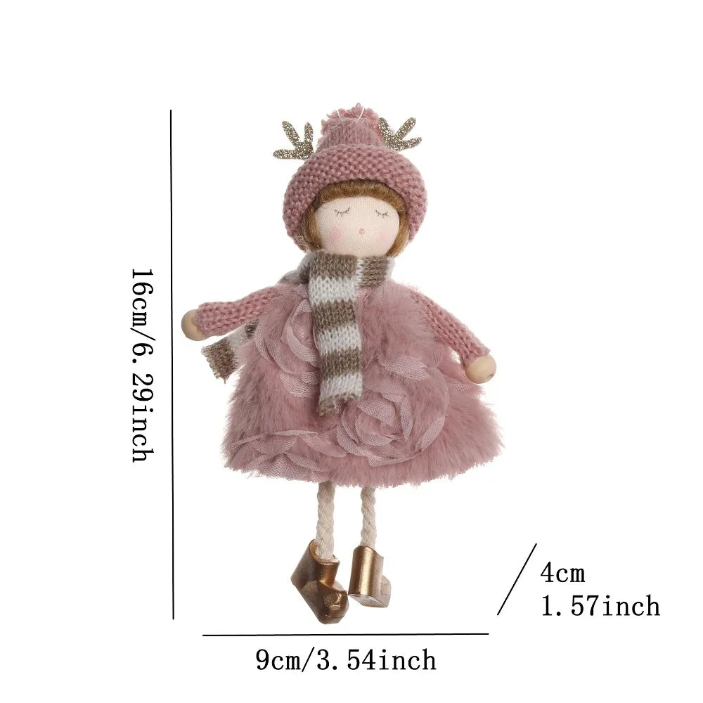 Ornament Collection - Plush Angel Christmas Ornament – Soft Velvet Hanging Angel Doll Decoration