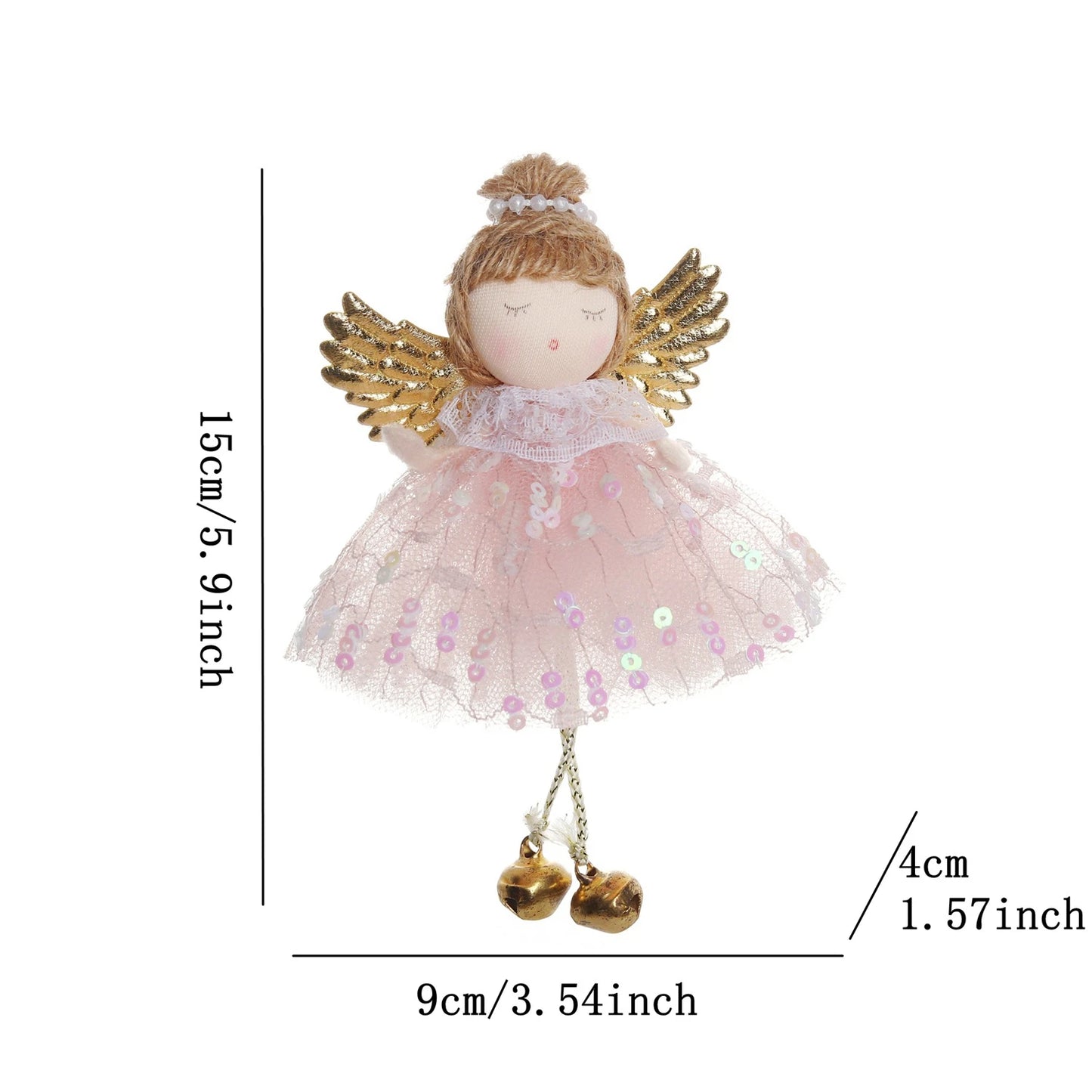 Ornament Collection - Plush Angel Christmas Ornament – Soft Velvet Hanging Angel Doll Decoration