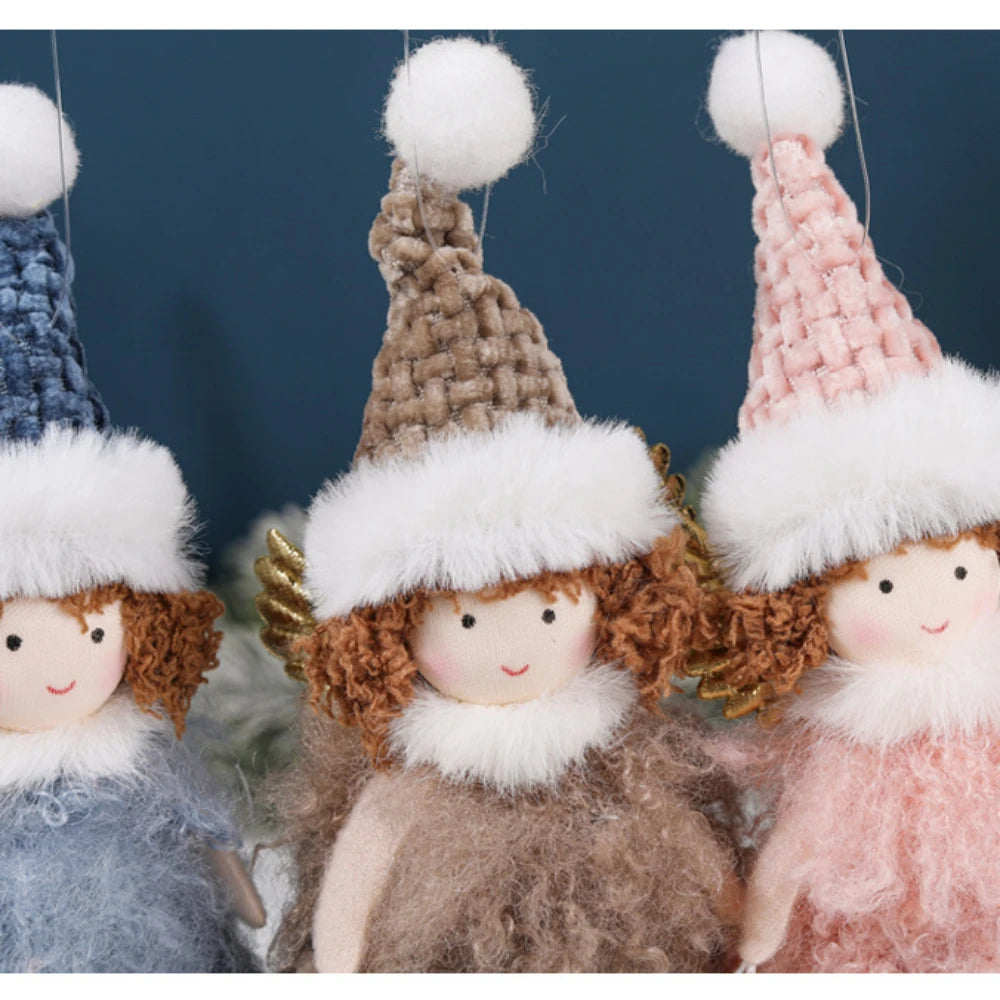 Ornament Collection - Plush Angel Christmas Ornament – Soft Velvet Hanging Angel Doll Decoration