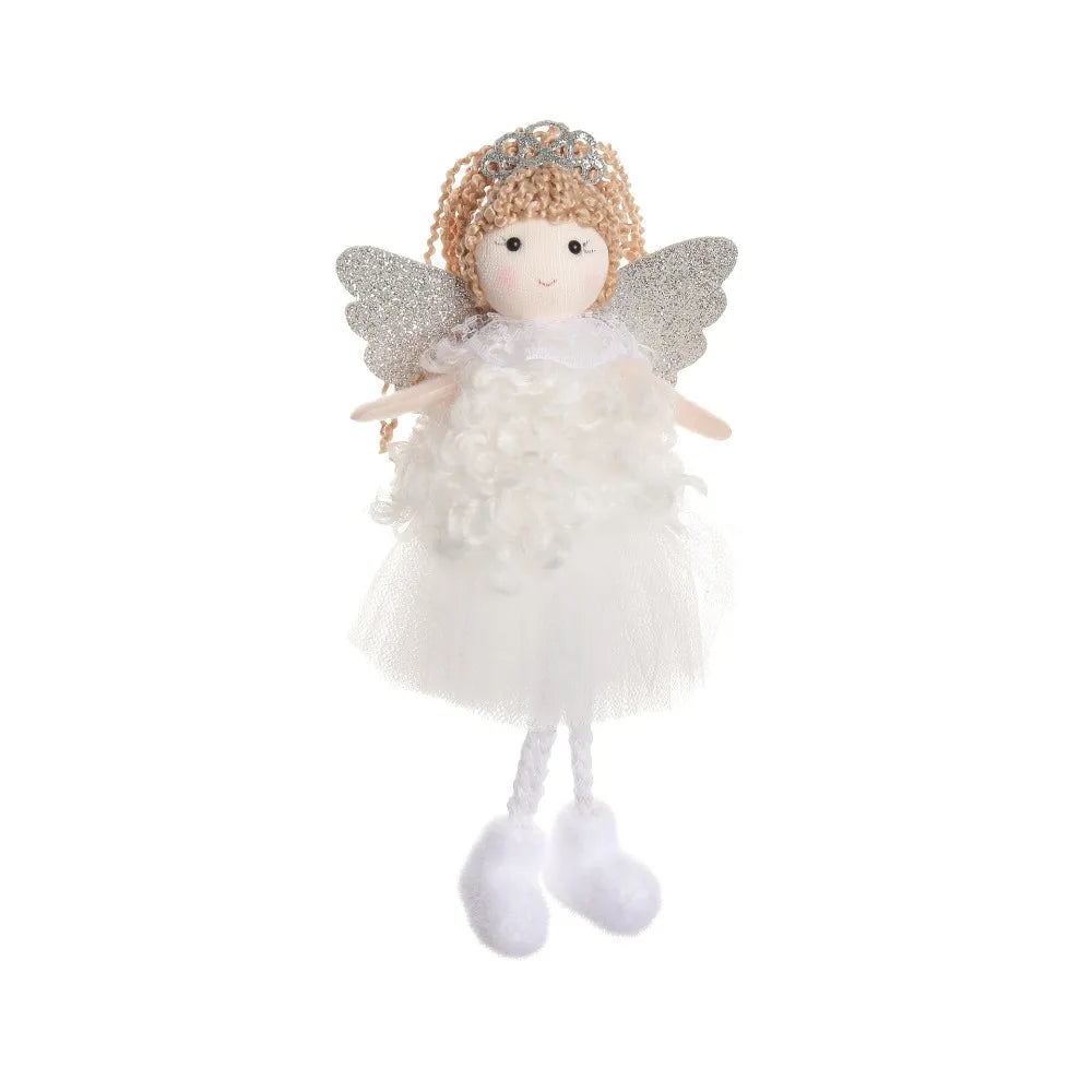 Ornament Collection - Plush Angel Christmas Ornament – Soft Velvet Hanging Angel Doll Decoration
