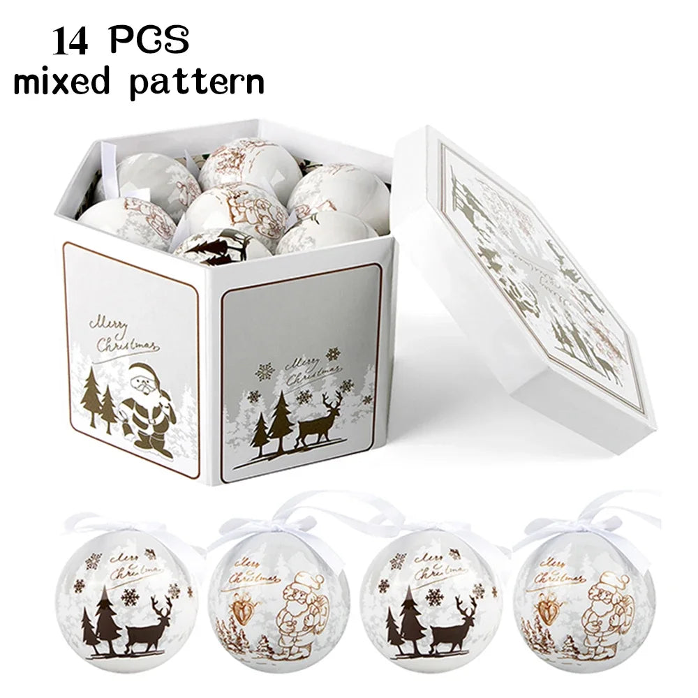14pcs Christmas Mirror Ball Ornaments – Bright Hanging Decoration Ball Set