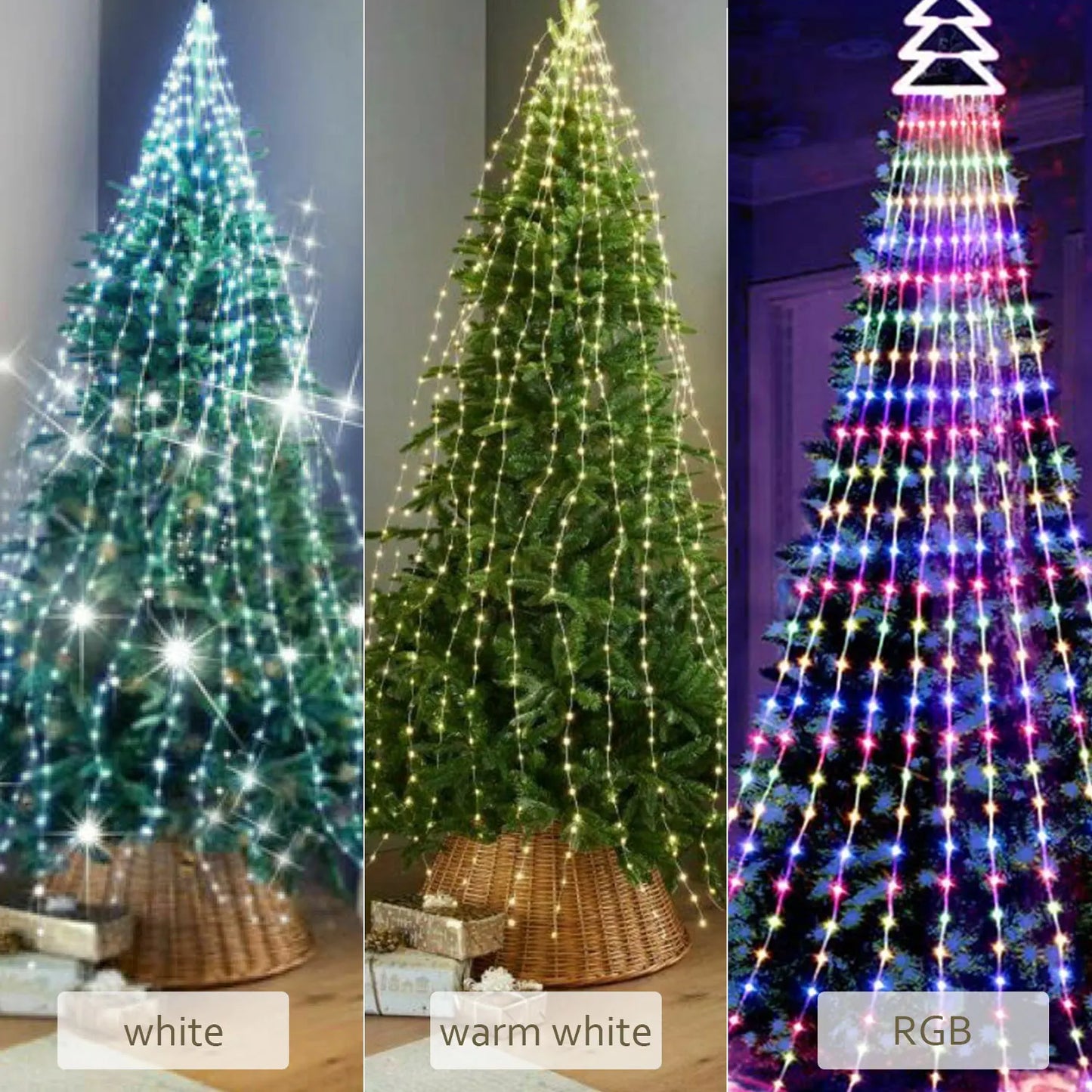 LED Waterfall Branch Lights – Battery Operated Christmas Garland (2M, 100 LEDs)