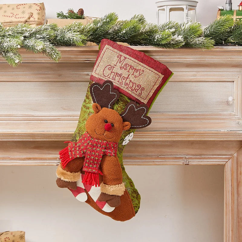 Christmas Stocking Collection - Classic Christmas Stocking Decoration | Festive Holiday Gift Holder