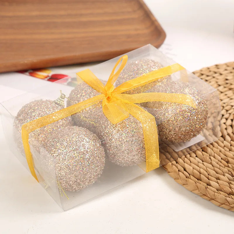 Christmas Bauble Collection - Glitter Christmas Ball Ornaments | Shatterproof Hanging Tree Decorations 6cm