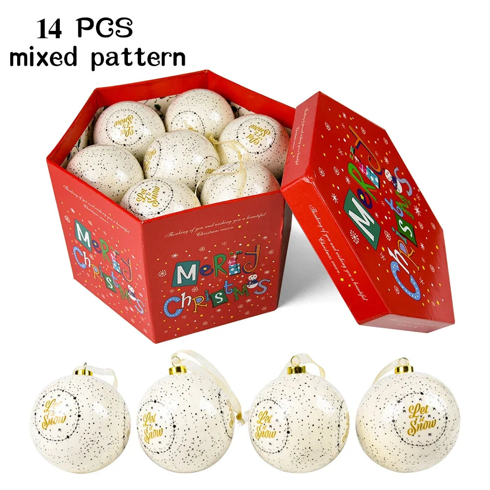 14pcs Christmas Mirror Ball Ornaments – Bright Hanging Decoration Ball Set
